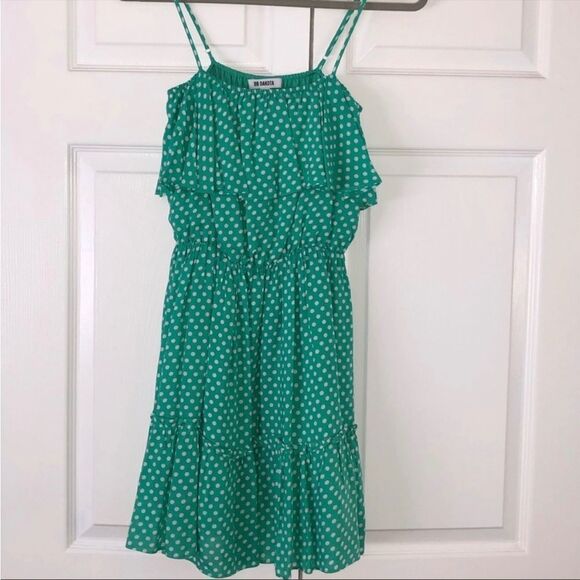 BB DAKOTA Dot Off The Press Printed Rayon Twill Dress Sleeveless Dress - Green - Picture 2 of 5
